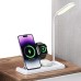 USAMS US-CD195 15W 10W 7.5W 5W Wireless Charger Fast Wireless Charging Holder with Table Lamp for Qi-enabled Smart Phones for iPhone 12 13 14 14 Pro for Samsung Galaxy S23 for Xiaomi13pro for Airpods for Smart Watch