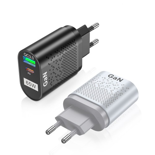 USLION 65W GaN Wall Charger 33W USB-C PD PPS / 33W USB-A QC3.0 Fast Charging For iPhone 13 13 Mini For iPad Pro 2021 For Samsung Galaxy S22 Ultra MacBook Air M1