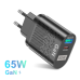 USLION 65W GaN Wall Charger 33W USB-C PD PPS / 33W USB-A QC3.0 Fast Charging For iPhone 13 13 Mini For iPad Pro 2021 For Samsung Galaxy S22 Ultra MacBook Air M1