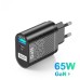 USLION 65W GaN Wall Charger 33W USB-C PD PPS / 33W USB-A QC3.0 Fast Charging For iPhone 13 13 Mini For iPad Pro 2021 For Samsung Galaxy S22 Ultra MacBook Air M1