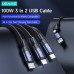 Usams US-SJ511 U71 6A 100W USB-A/USB-C to iP/Micro/Type-C Cable Fast Charging Data Transmission Copper Core Line 1.2M Long for iPhone 12 13 14 14Pro for Samsung Galaxy S23 for Xiaomi 13pro for Oppo Reno9