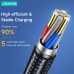 Usams US-SJ511 U71 6A 100W USB-A/USB-C to iP/Micro/Type-C Cable Fast Charging Data Transmission Copper Core Line 1.2M Long for iPhone 12 13 14 14Pro for Samsung Galaxy S23 for Xiaomi 13pro for Oppo Reno9