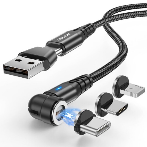 Uslion 5A USB-A to iP/Type-C/Micro Cable QC3.0 Fast Charging Data Transmission Copper Core Line 1M/2M Long for iPhone 12 13 14 Pro 14Pro Max for Huawei Mate50 for Samsung Galaxy S23