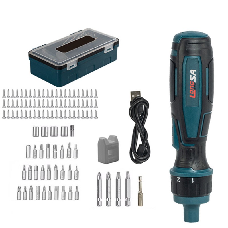 105PCS 200r/min Household Ratchet Screwdriver Cordless Electric Screwdriver 3.6V 1300mAh Li-ion Battery Rechargeable Manual Mini Drill