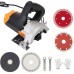 1280W Electric Cutting Machine with 4 Blades Portable Floor Tile Cut Machine 45 Degree Bevel Cutting Woodworking Cutting Machine Industrial Cutter Grade Ceramic Brick Stone