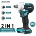 Drillpro 2 in 1 520N.m Brushless Cordless 1/2inch Electric Impact Wrench Replacement for Mak 18V Battery