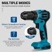 Drillpro Power Tool Set Electric Wrench 125mm Angle Grinder 13mm Electric Drill Rotary Hammer Compatible with Mak Batteries High Torque Adjustable Speed Suitable for Construction and Maintenance All-Inclusive Tool Set