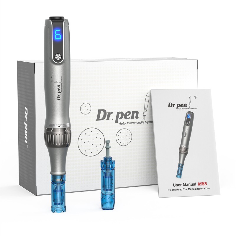 Dr.pen M8S Microneedling Pen Kit Wireless & Wired Modes Adjustable 0-2.5mm Needle Depth Enhances Serum Absorption Fights Signs of Aging like Fine Lines Wrinkles Scars