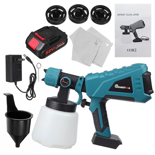 MUSTOOL 1000W 1000ML 1200ml/min EU/US Plug Brushed Motor Paint Sprayer Equipped with 3 Nozzles