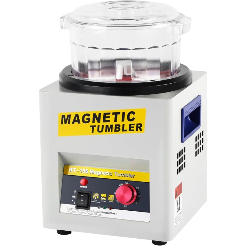 Magnetic Tumbler Jewelry Polisher 220V Metal Polishing Machine with Adjustable Frequency Fast Processing Speed for Precision Polishing of Light Ferrous Metals Non-ferrous Metals Hard Plastics
