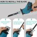 Portable Cordless Electric Saw Reciprocating Saw No Battery with 4PC Blades Metal Wood Cutting Tool for 18V Battery