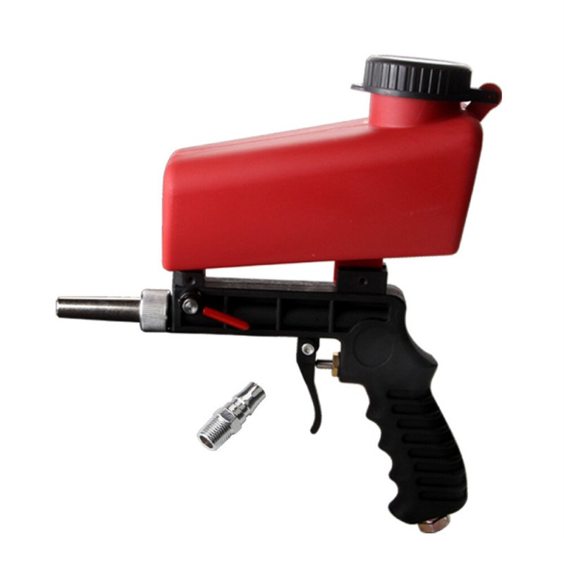 Portable Gravity Pneumatic Sandblasting Gun 90psi High-Pressure Adjustable Flow Large Capacity Versatile for Small Air Blasting & Derusting