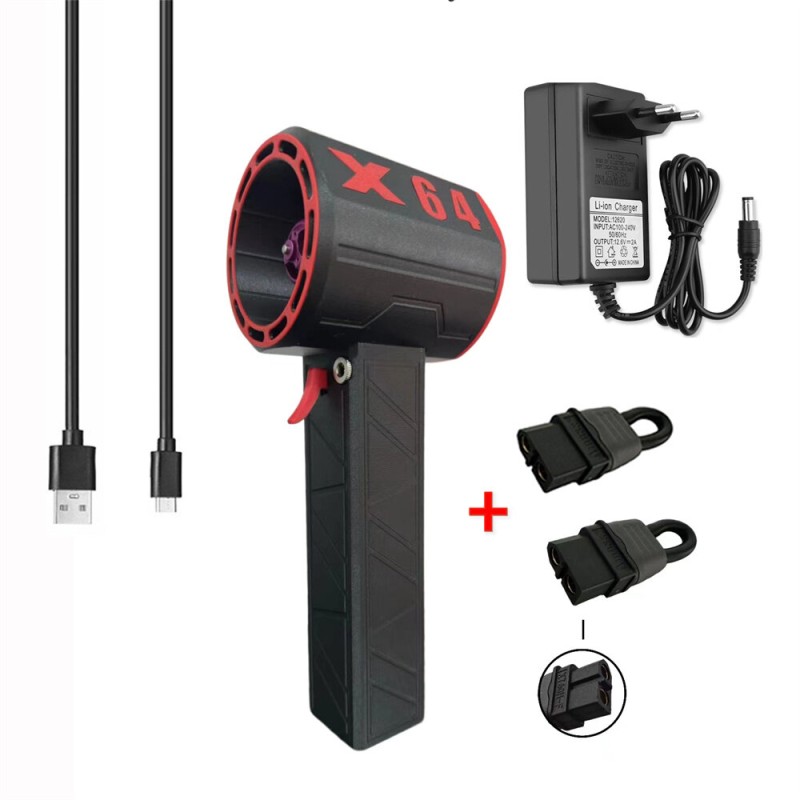 Powerful X64 Industrial-Grade Handheld Turbo Fan High Voltage 16.8V High Capacity 8000mah Battery Maximum Wind Force 1400g for Car Washing Cleaning Drying Tasks Versatile and Portable Fan Design