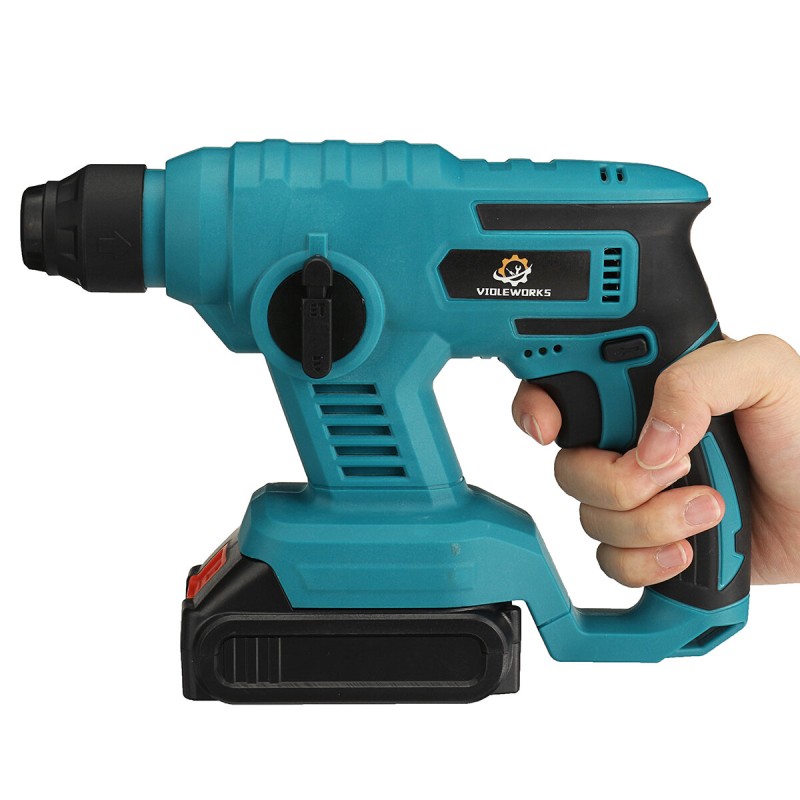 VIOLEWORKS 21V 20mm Electric Brushless Impact Hammer Electric Drill Rechargeable Woodworking Maintenance Tool W/1pc/2pcs Battery EU Plug