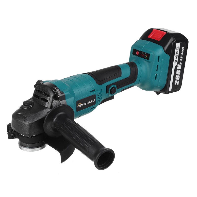 VIOLEWORKS 288VF Cordless Angle Grinder 3 Gears Brushless Electric 100mm/125mm Polishing Machine W/ 1pc or 2pcs Battery For Makiita