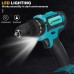 VIOLEWORKS 2 Speed Power Drills 6000maAh Cordless Drill 3 IN 1 Electric Screwdriver Hammer Drill with 2pcs Batteries