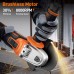 VKRVKN 220V 8000 RPM Cordless Angle Grinder Li-Ion Battery Power Angle Grinders 3-Position Ergonomic Handle Dust-Proof Design with Grinding Cutting Wheel for Metal Wood