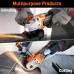 VKRVKN 220V 8000 RPM Cordless Angle Grinder Li-Ion Battery Power Angle Grinders 3-Position Ergonomic Handle Dust-Proof Design with Grinding Cutting Wheel for Metal Wood