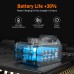 VKRVKN 220V 8000 RPM Cordless Angle Grinder Li-Ion Battery Power Angle Grinders 3-Position Ergonomic Handle Dust-Proof Design with Grinding Cutting Wheel for Metal Wood