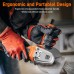 VKRVKN 220V 8000 RPM Cordless Angle Grinder Li-Ion Battery Power Angle Grinders 3-Position Ergonomic Handle Dust-Proof Design with Grinding Cutting Wheel for Metal Wood