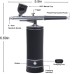 Yarboly Handheld Airbrush Kit Dual Action Portable 0.4mm Nozzle High Pressure 20-27psi for Tattoo Art Painting Makeup Cake Decoration Nail Art Crafts USB Charging with Battery Level Display