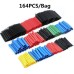 164PCS Shrinking Heat Shrink Tubing 2:1 Polyolefin Tube Sleeve Wrap Wire Set Multicolor