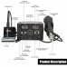 2-in-1 Hot Air and Soldering Iron Station Dual LCD Digital Display for Precision Temperature Control with Automatic Cooling ESD Safe