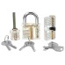 26PCS Locksmith Training Set Spring Steel with 3 Transparent Padlocks For Easy Visual Learning Portable Design Includes Automatic Unlock Gun Diverse Lock Picks Perfect for Beginners