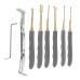 42PCS Rubber Padlock Type Lockpicking Tool Set Suitable for Opening One-Word Locks, Car Locks, Padlocks, Etc.