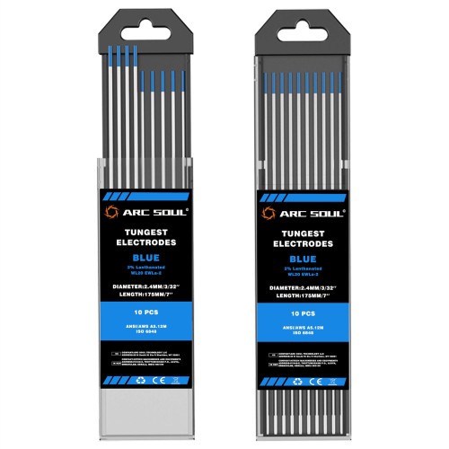 ARC SOUL 10PCS High Stability Tungsten Welding Rods Tri-color 1.6mm or 2.4mm Diameter Variety of Alloy Types for Versatile Welding Needs AC & DC Compatibility