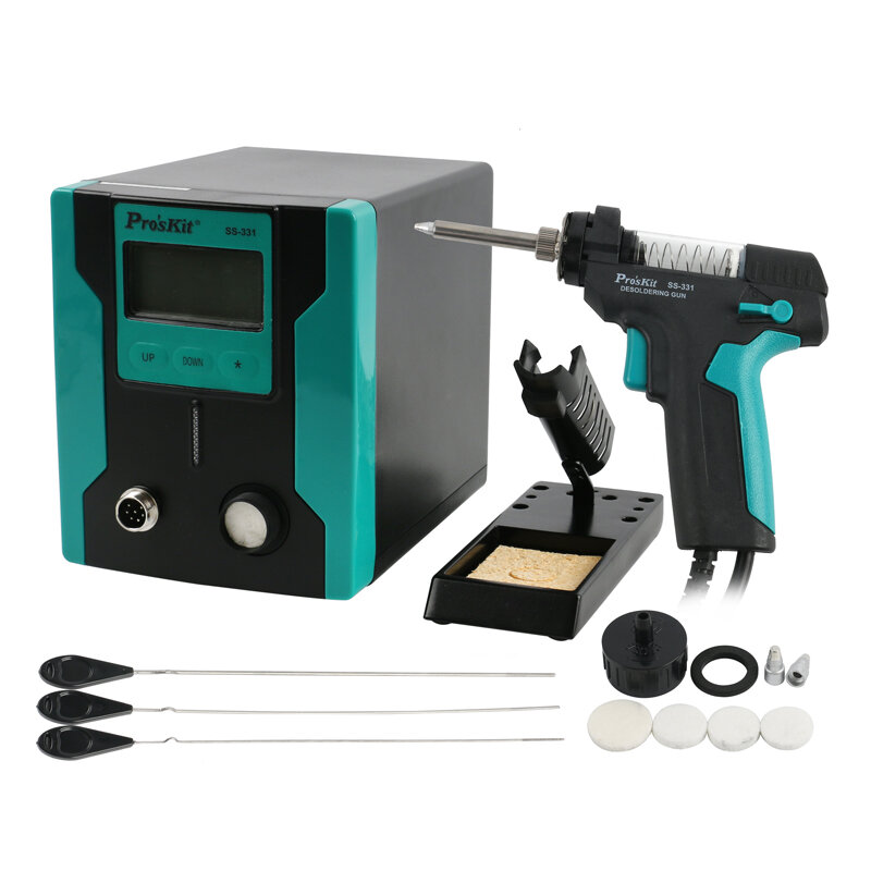 Pro'sKit SS-331H Electric Solder Sucker Desoldering Device Anti-static High Power Strong Suction Desoldering Pump for PCB Circuit Board Repair