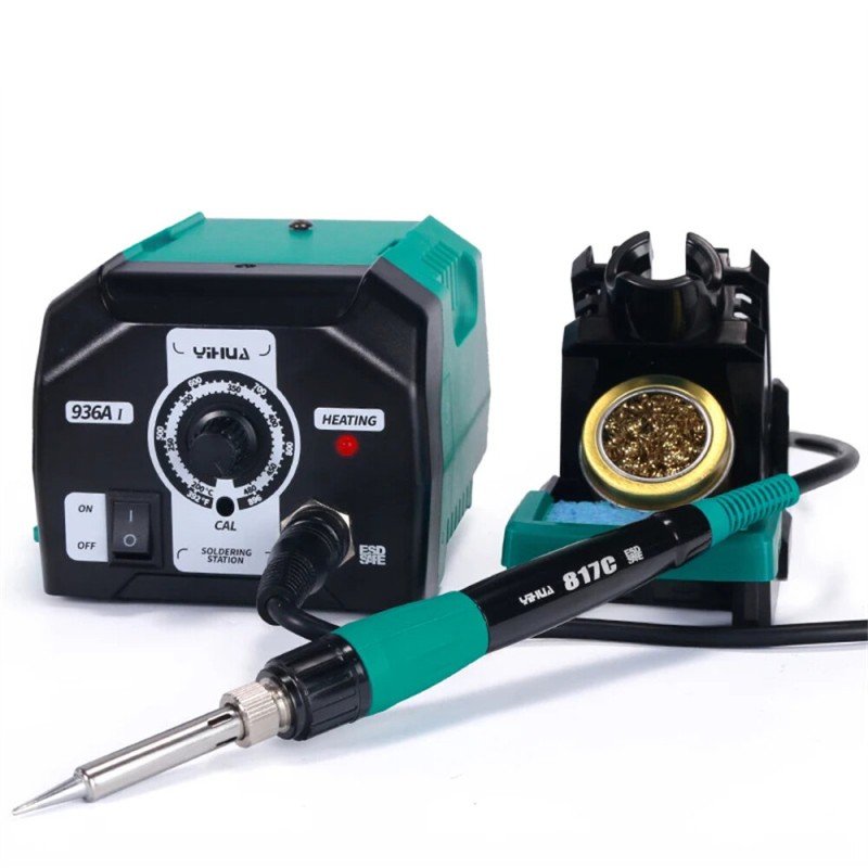YIHUA Digital 936A I 40W Solder Station Iron Lead-Free High Temperature Range 200-480°℃ Anti-Static design Low Ground Resistance Ideal for Repair Works