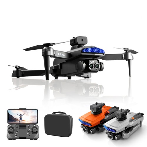 PJC D6 AIR WiFi FPV with 4K ESC HD Dual Camera 540° Obstacle Avoidance Optical Flow Positioning Highlight LED Foldable RC Drone Quadcopter RTF