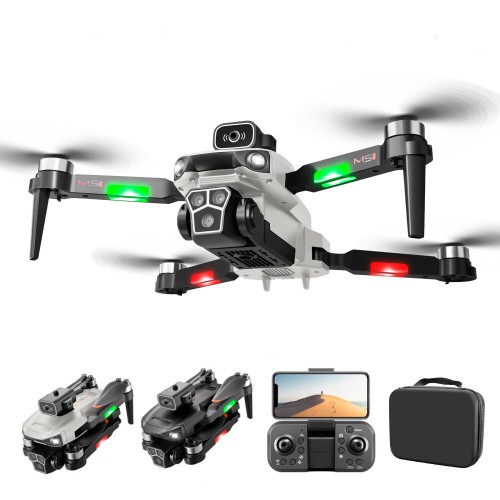 PJC M1S Three Camera Vertical Shoot Electric Adjustment WiFi FPV with 3 HD Lens 360° Infrared Obstacle Avoidance Optical Flow Positioning Brushless Foldable RC Drone Quadcopter RTF