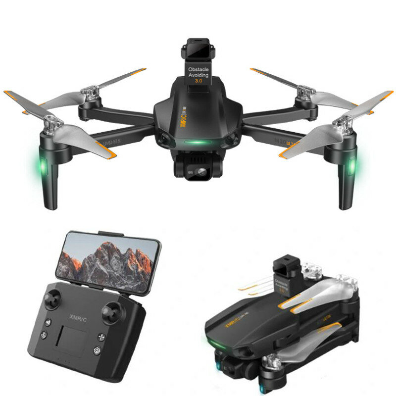 XMR/C M10 Ultra S+ Plus GPS 4KM Repeater Digital FPV with Real 4K HD Camera 3-Axis EIS Gimbal 360° Obstacle Avoidance Brushless Foldable RC Drone Quadcopter RTF