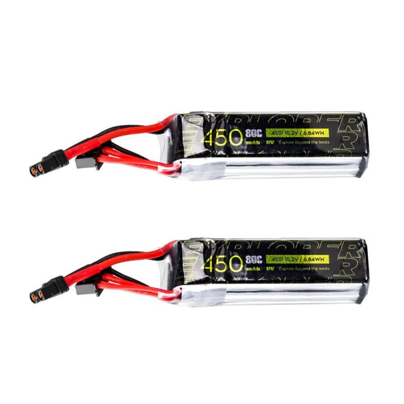 2Pcs Flywoo Explorer 15.2V 450mAh 80C 4S HV LiPo Battery XT30 Plug