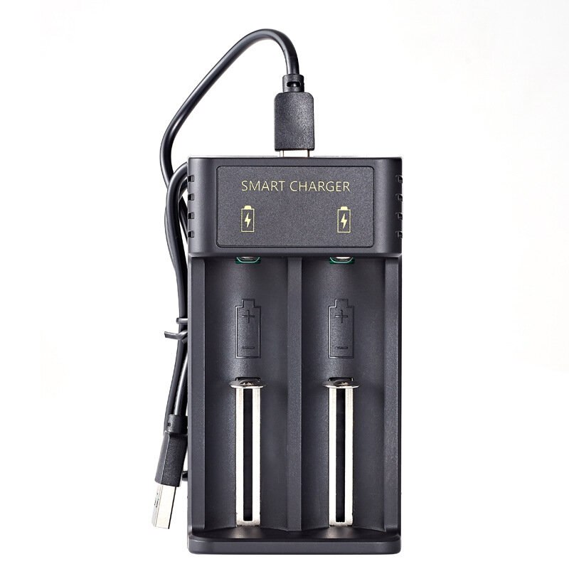 2 Slots 18650 Battery Charger Type-C for 4.2V Rechargeable Lithium  10440/14500/14650/16340/17500/17670/18350/18500/18650/26650/21700 Batteries