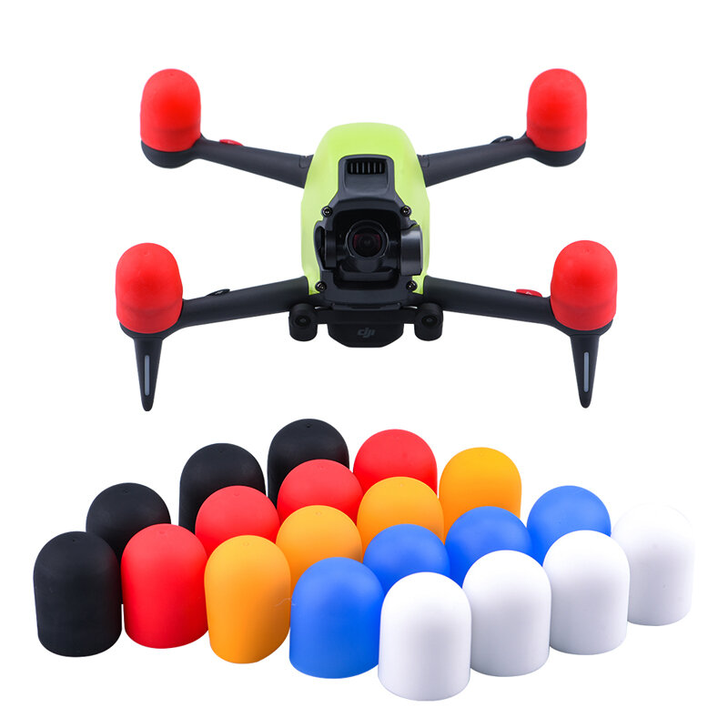 4 PCS DJI FPV Combo Spare Part Motor Silicone Protective Dust-proof Cover Cap Black / Red / White / Blue / Orange