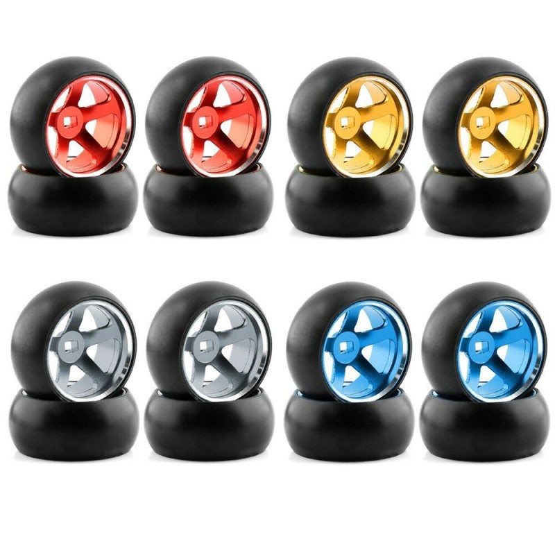4PCS Drift Tires Wheels Metal Rims for Wltoys K989 K969 P939  284161 284010 284131 MINI-Q 1/28 RC Car Vehicles Model Parts D Versions