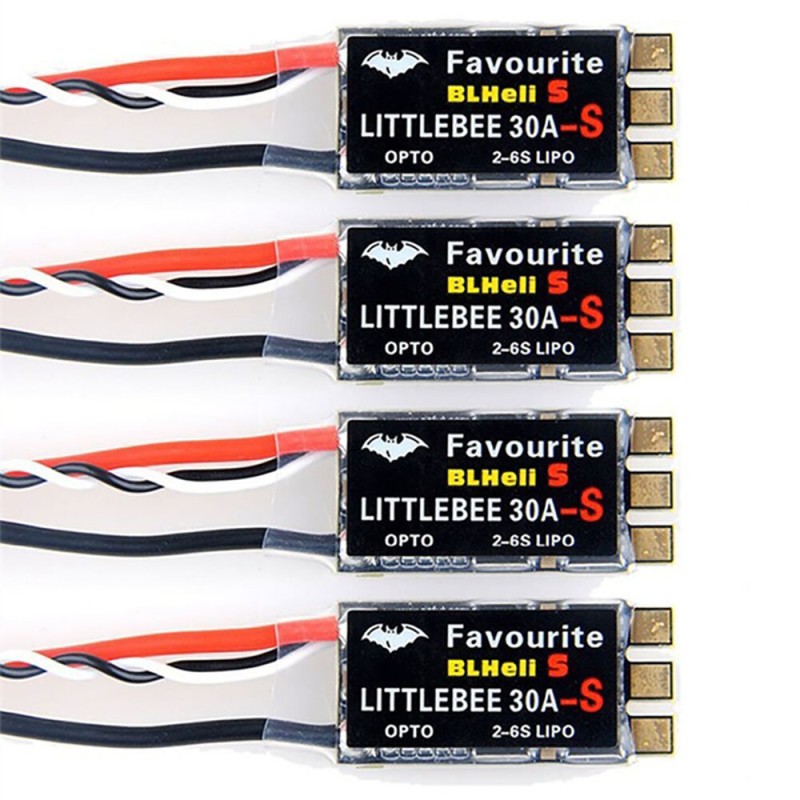 4PCS LittleBee 30A S BLHeli_S OPTO 2-6S Brushless ESC for DIY RC FPV Racing Drone