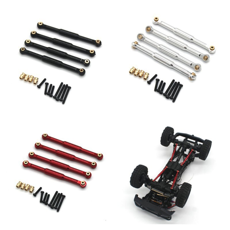 4PCS Upgraded Metal Lower Linkage Rods for FMS FCX18 LC80 Land Cruiser 1/18 RC Cars Vehicles Models Spare Parts