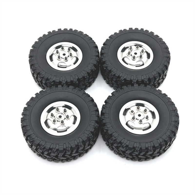 4PCS Upgraded Metal Rims Tires Wheels MNRC MN82 for TOYOTA Land Cruiser LC79 1/12 WPL 1/16 RC Cars Vehicles Models Spare Parts