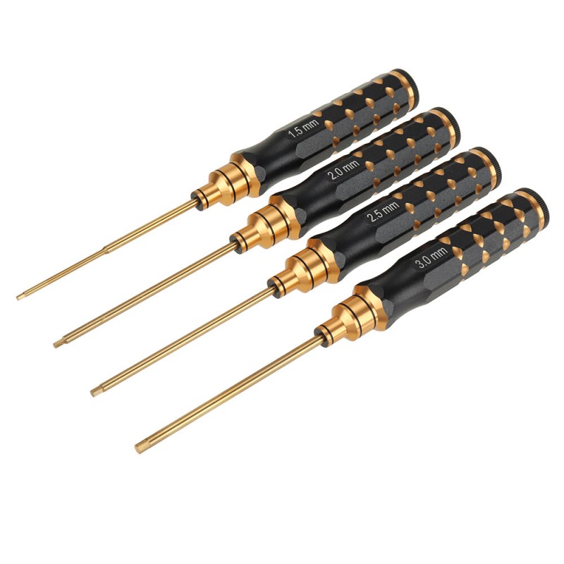 4Pcs 1.5/2.0/2.5/3.0mm Titanium Alloy Hex Screwdriver Tool Kit for RC FPV Drone