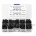 720pcs M3 Carbon Steel Black Round Head Screw Countersunk Head Flat Head Bolt Set Hex Hexagon Socket Screw Assortment Kit