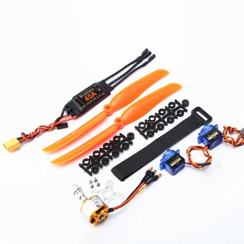 A2212 1000KV/1400KV/2200KV Brushless Motor+40A ESC+SG90 9g Servo+8060/6035 Propeller RC Power Combo System for RC Airplane Fixed Wing