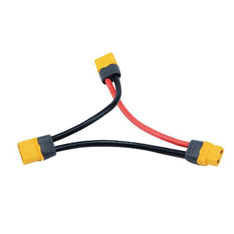 Amass XT60 Series Battery Pack Connector Adapter Cable 1 Female to 2 Male 12AWG 10CM for RC Lipo Battery