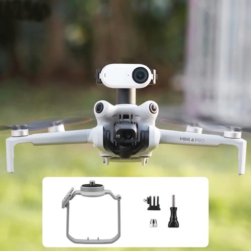 BRDRC Expansion Adapter Bracket Sports Action Camera Holder Mount for DJI MINI 4 PRO RC Drone Quadcopter
