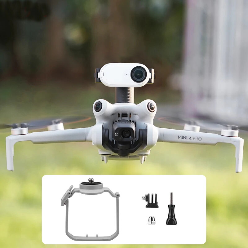 BRDRC Expansion Adapter Bracket Sports Action Camera Holder Mount for DJI MINI 4 PRO RC Drone Quadcopter