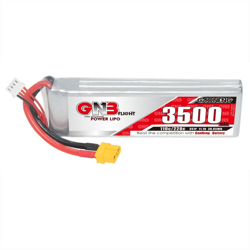 GAONENG GNB 11.1V 3500mAh 110C 3S LiPo Battery XT60 T Plug for Off-Road and On-Road RC Car Helicopter Airplane
