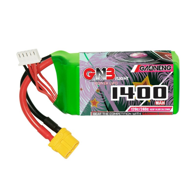 Gaoneng GNB 14.8V 1400mAh 120C 4S LiPo Battery T/XT60/XT90/EC5 Plug for FPV Racing Drone